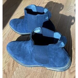 Bruno Marc Chelsea Ankle Boots Men's Size 10.5 Blue Suede Shoes‎ Leather